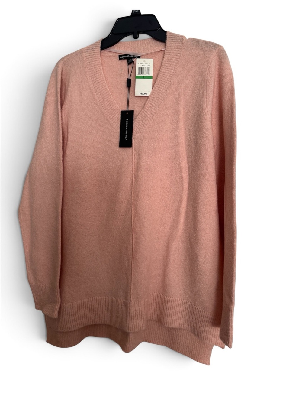 NWT Cable & Gauge Dusty Pink V-Neck  Sweater